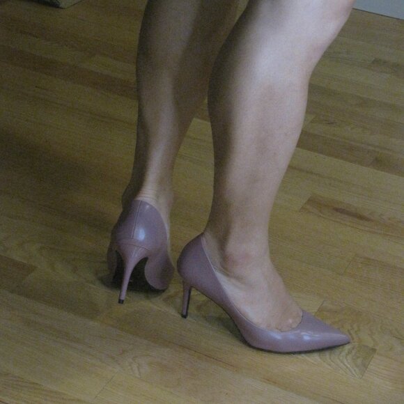 Calvin Klein Gayle Purple Leather 3.5" Heels 9.5M NWOB - Picture 5 of 16